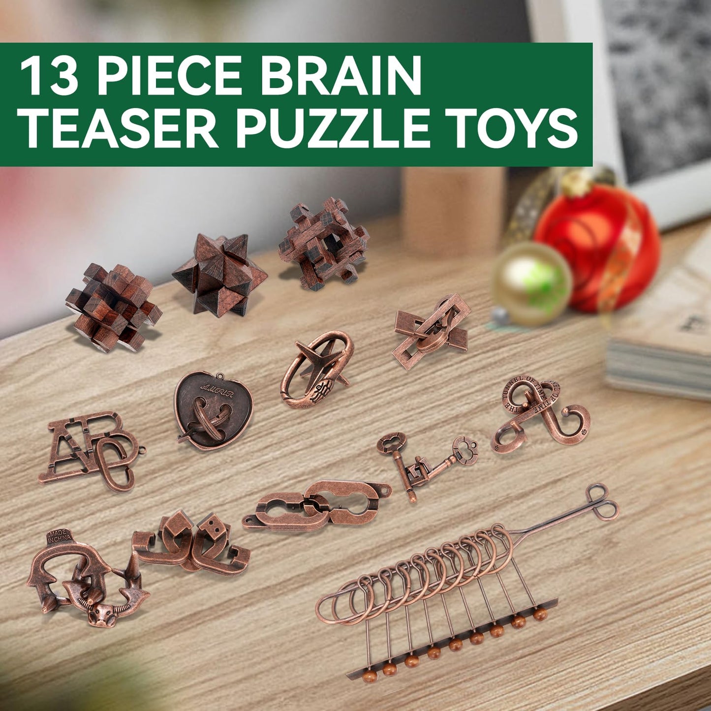 Brain Teaser Puzzles for Adults Teens - 3D Brain Teaser Puzzle Game Toys