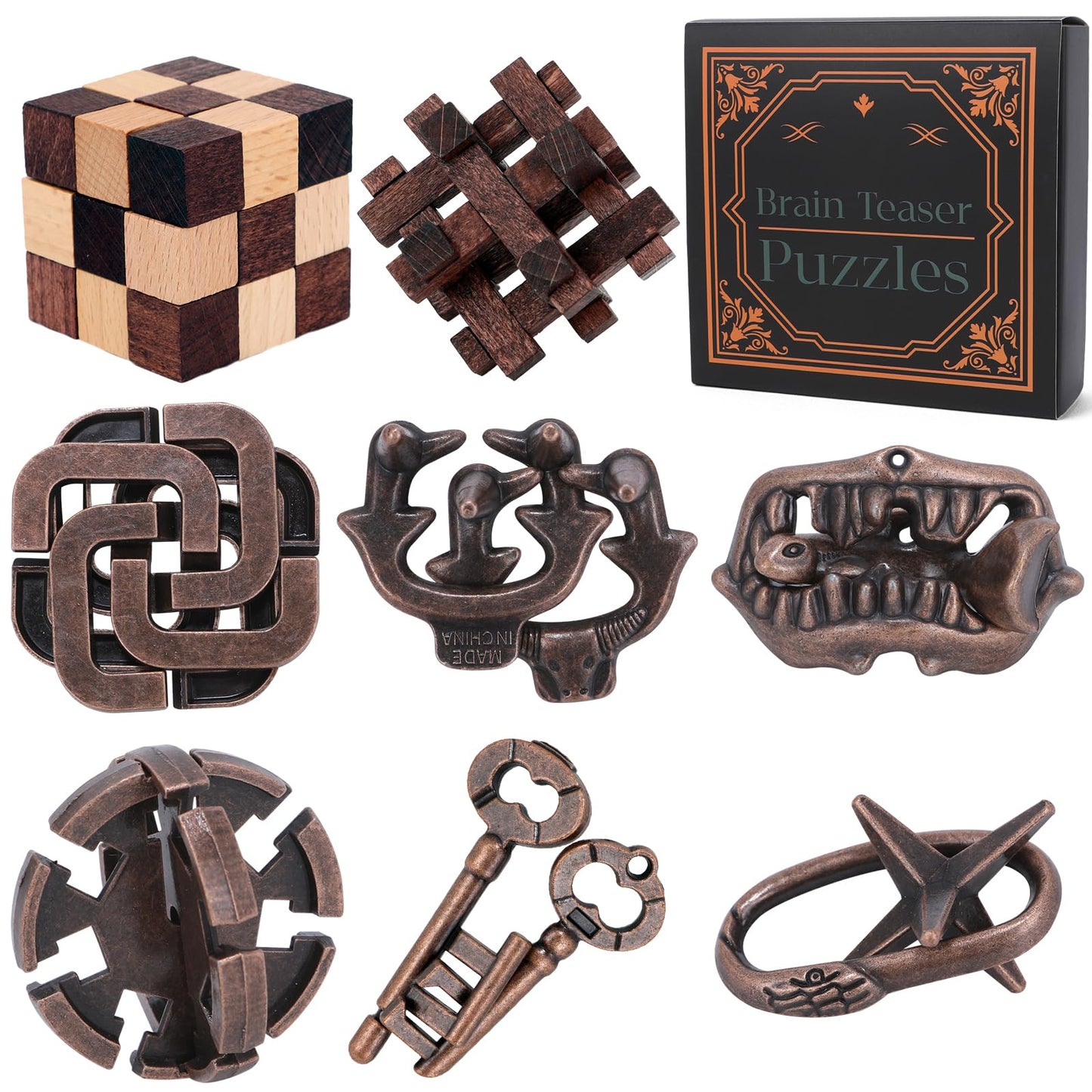 Brain Teaser Puzzles for Adults Teens - 3D Brain Teaser Puzzle Game Toys