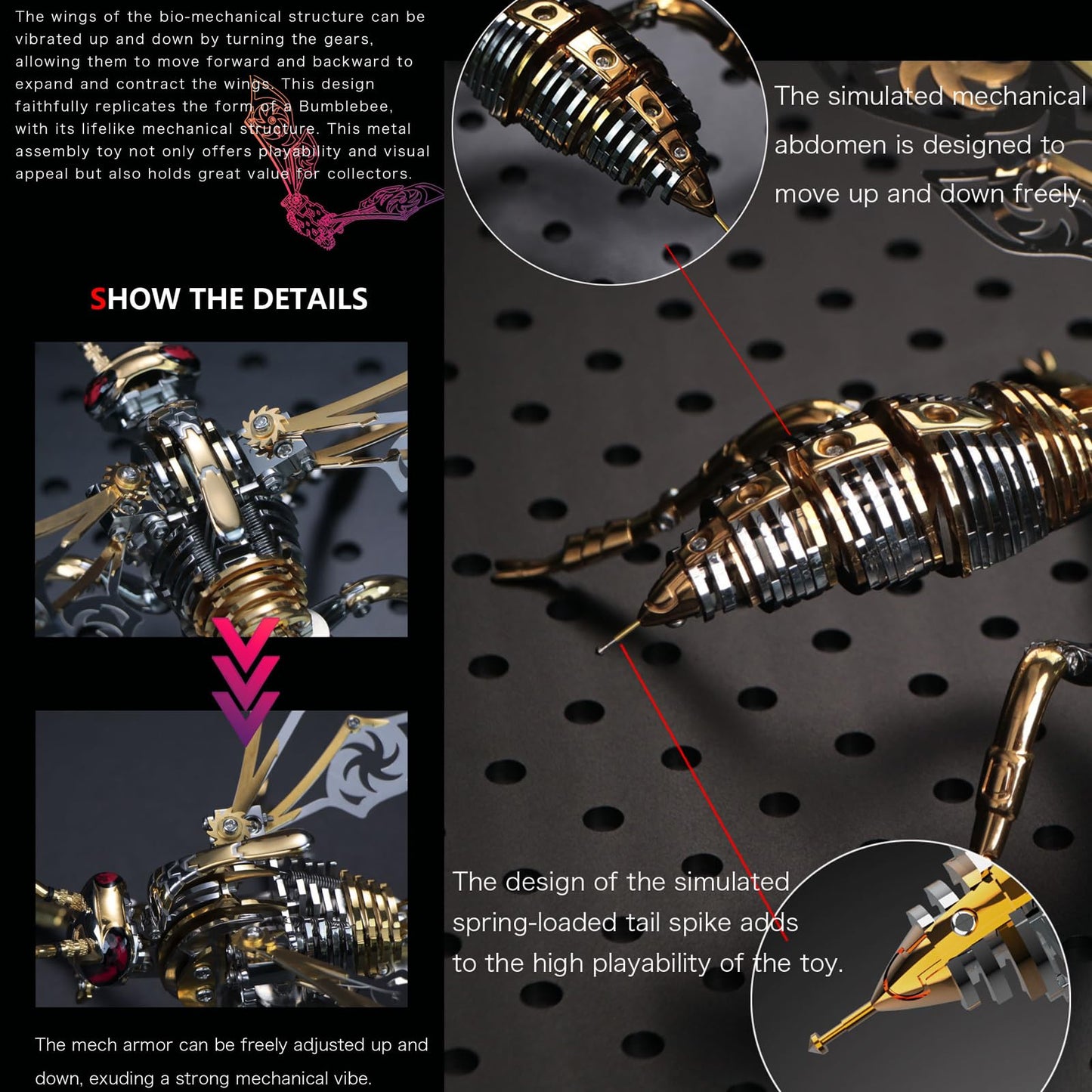 3D Metal Wasp Puzzle Kit for Adults