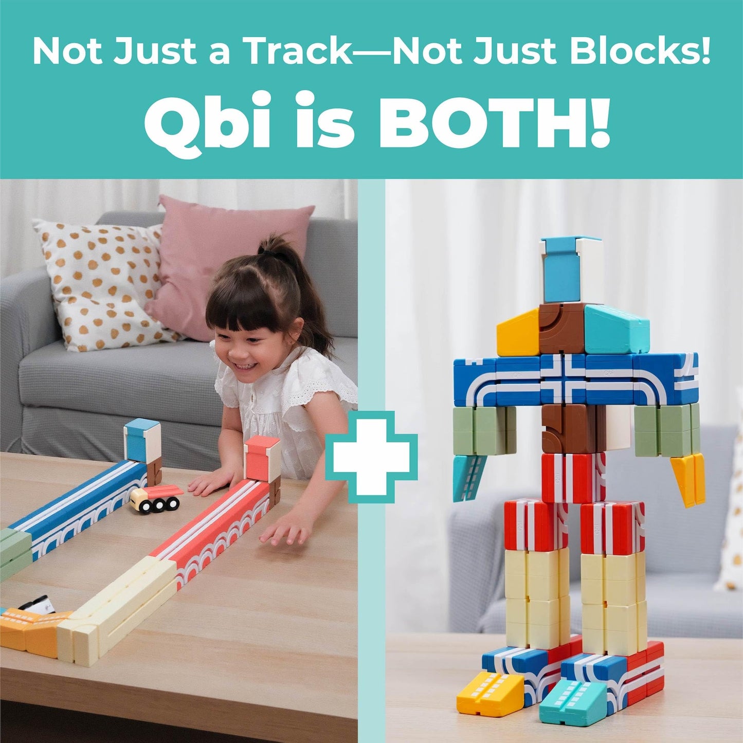 QBI Toy Magnet Building Tiles Sets for 2-5 Years Old Kids