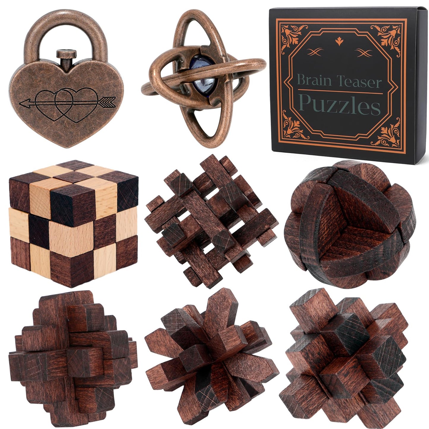 Brain Teaser Puzzles for Adults Teens - 3D Brain Teaser Puzzle Game Toys