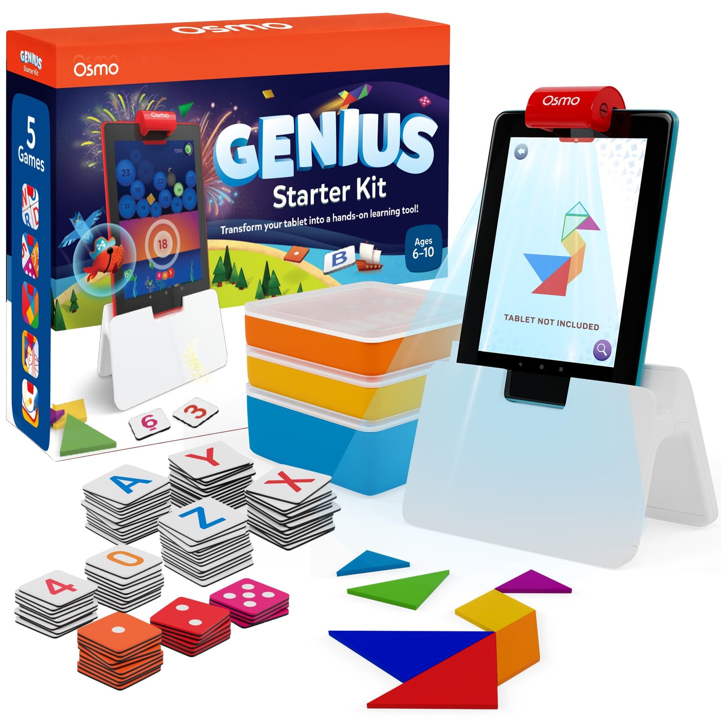 Osmo Genius Starter Kit for Kids Ages 6–10 | 7 Educational Learning Games | iPad Compatible | Educational STEM Learning System | Base Included