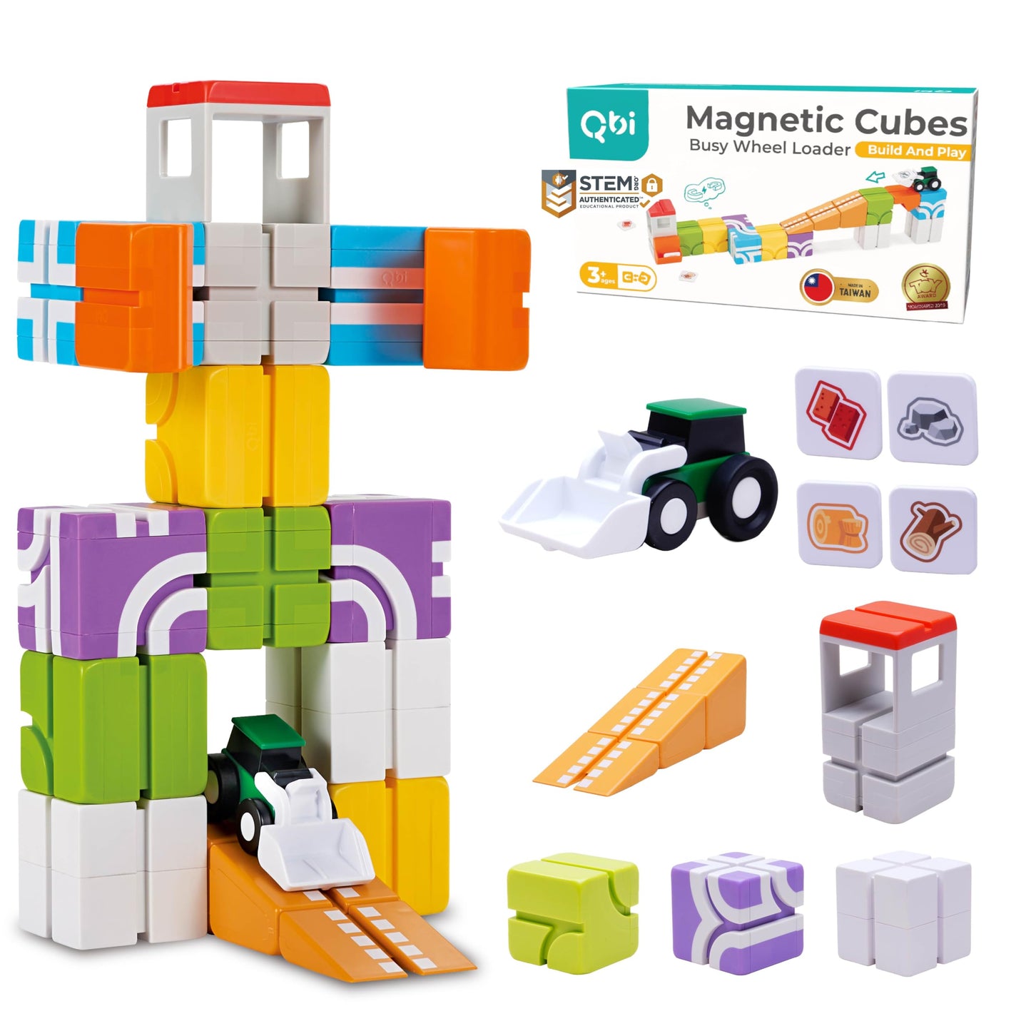 QBI Toy Magnet Building Tiles Sets for 2-5 Years Old Kids