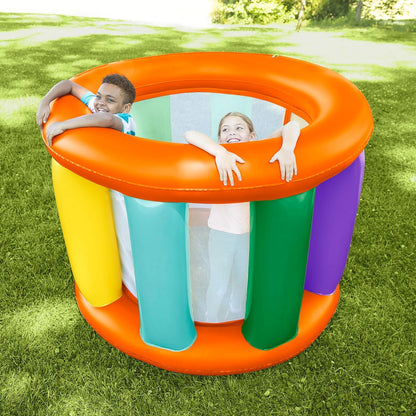 HearthSong Roll with It! 2.0 Giant Inflatable Rainbow Land Roller with Mesh Interior for Active Outdoor Play, 67" Outer Diam. x 45" Inner Diam., Holds up to 300 lbs - Variants