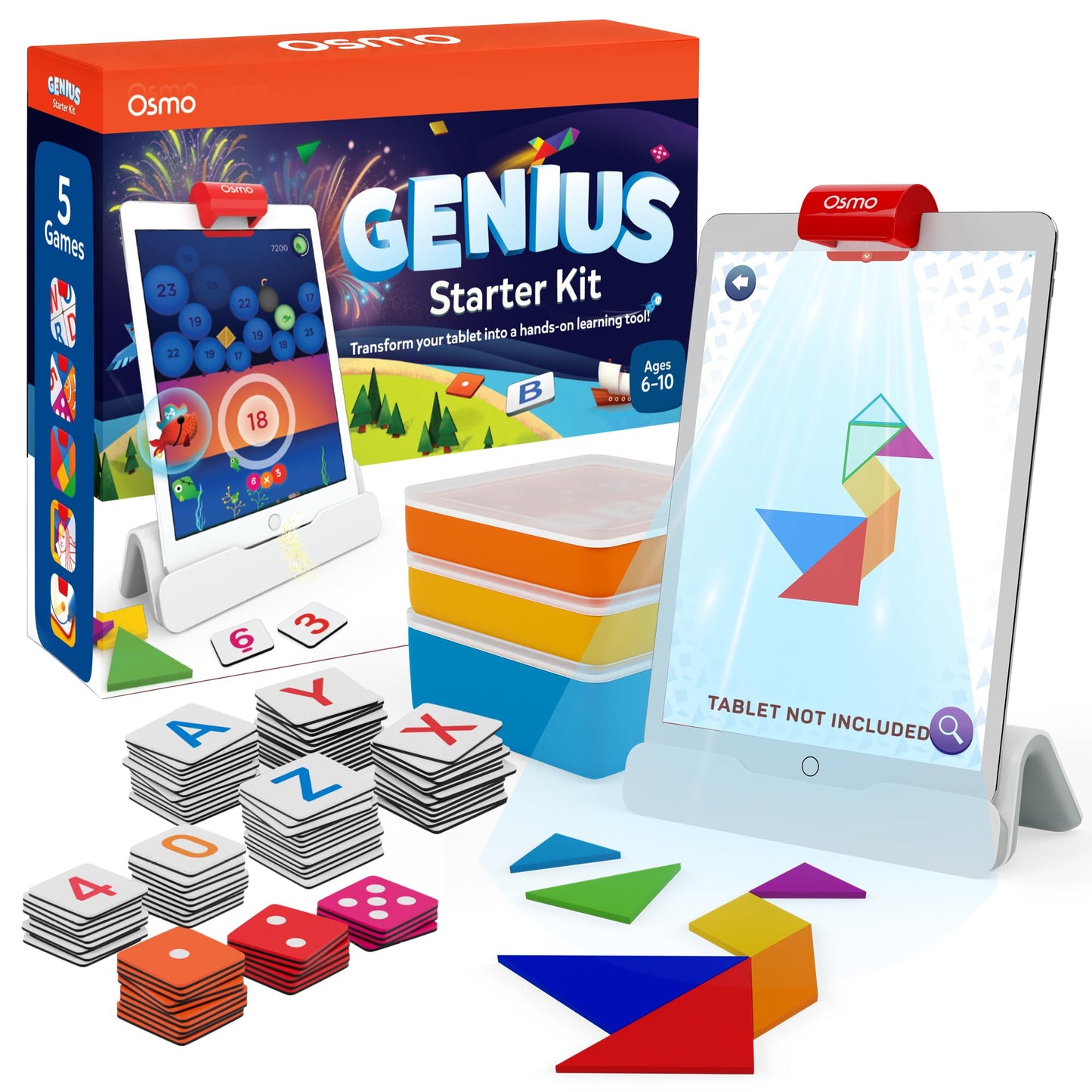 Osmo Genius Starter Kit for Kids Ages 6–10 | 7 Educational Learning Games | iPad Compatible | Educational STEM Learning System | Base Included