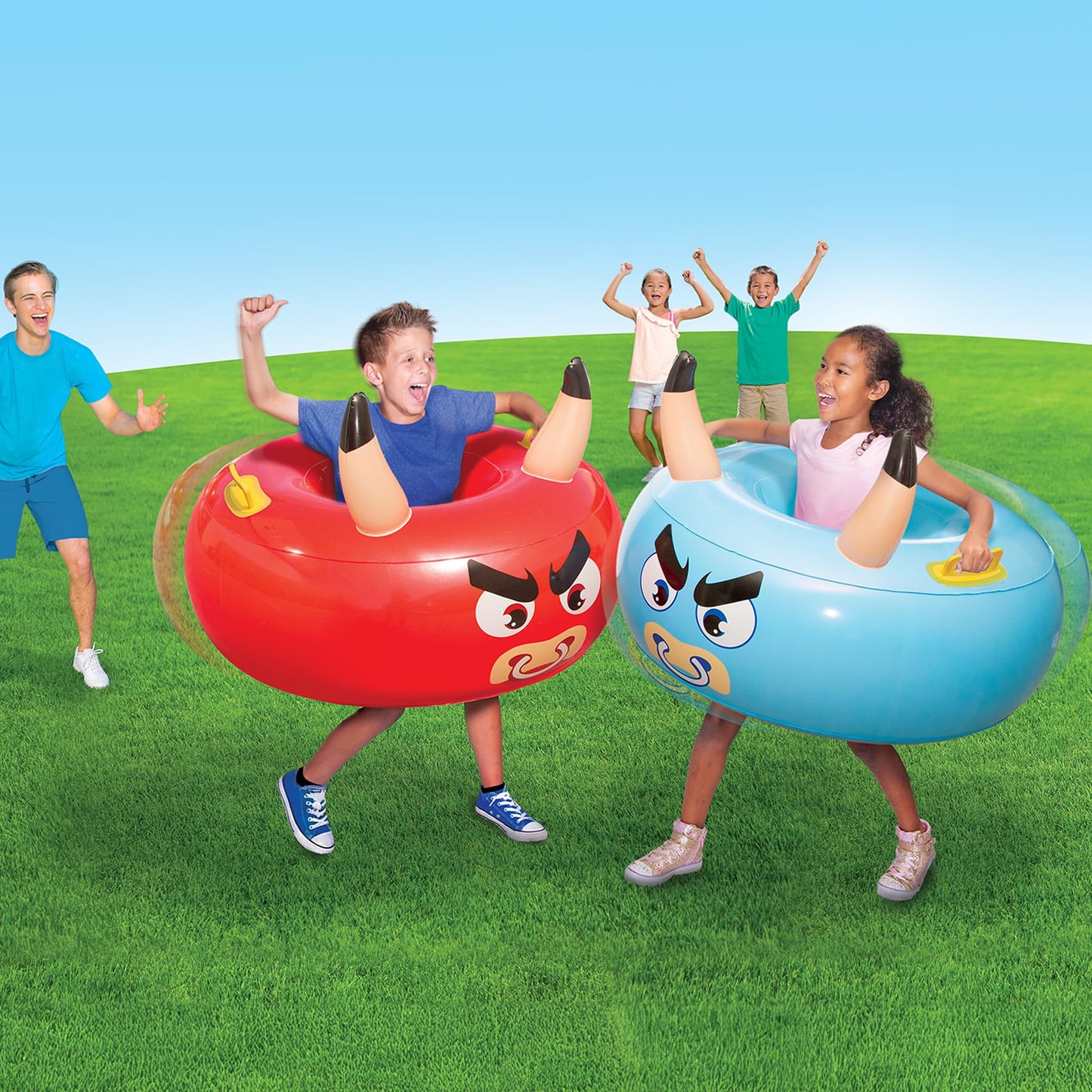 Banzai: Bump N' Bounce Body Bumpers, A Game of Bumping & Bopping, 2 Bumpers Included in Red & Blue, Fun & Safe Cushion Inflatable Surface, for Ages 4 and up