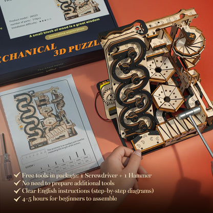WDPINTU 3D Wooden Puzzles Marble Run