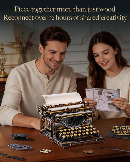 ROKR 3D Wooden Puzzle Typewriter Model Kit, Gift for Adults