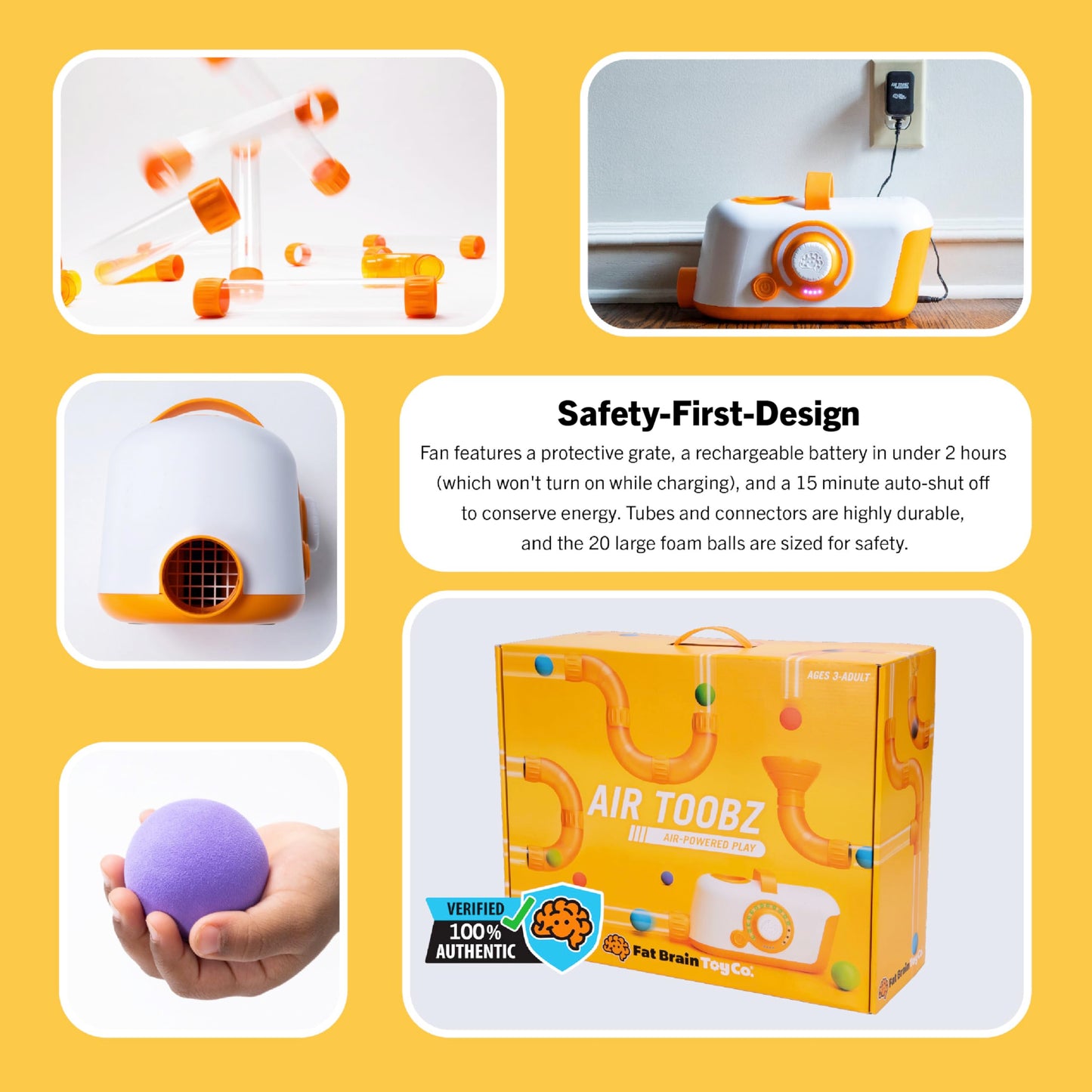 Fat Brain Toys The Original Air Toobz, Air-Powered STEM Building Toys for Kids & Teens, Kids Building Toys, STEM Toys for 3+ Year Old