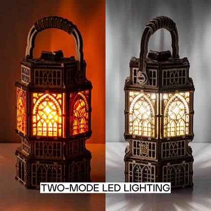 Wood Trick Antique Lantern LED 3D Wooden Puzzles for Adults to Build