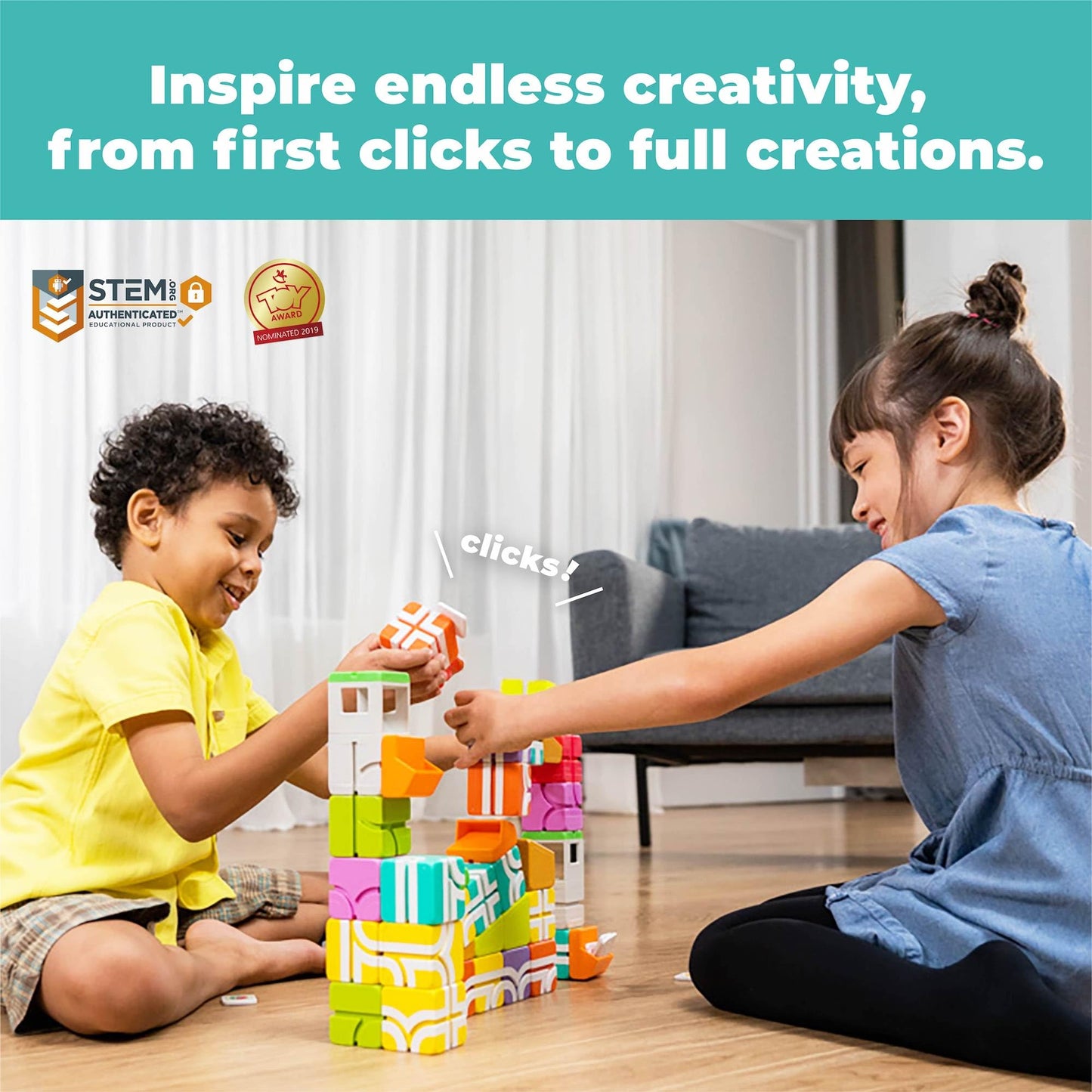 QBI Toy Magnet Building Tiles Sets for 2-5 Years Old Kids
