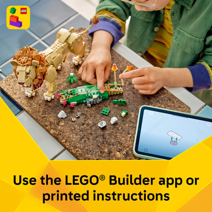 LEGO Creator 3 in 1 Wild Animals: Majestic Lion - Building Toy for Boys & Girls, Ages 9+ - Kids Bedroom or Desk Decor - Lion Toy with 3 Building Options - Gift for Birthdays - 31386