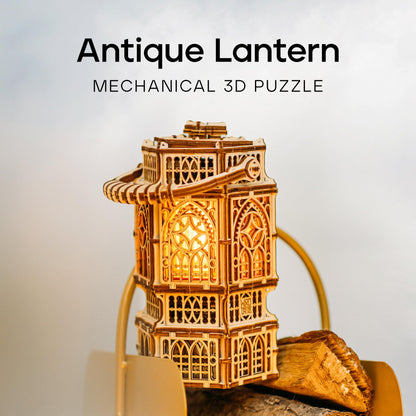 Wood Trick Antique Lantern LED 3D Wooden Puzzles for Adults to Build