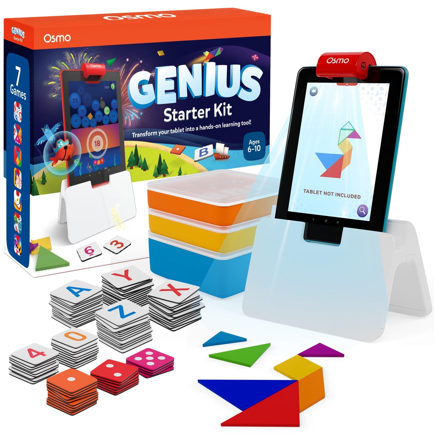 Osmo Genius Starter Kit for Kids Ages 6–10 | 7 Educational Learning Games | iPad Compatible | Educational STEM Learning System | Base Included