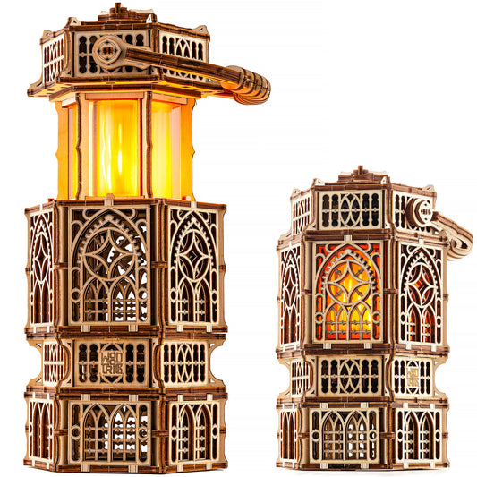 Wood Trick Antique Lantern LED 3D Wooden Puzzles for Adults to Build